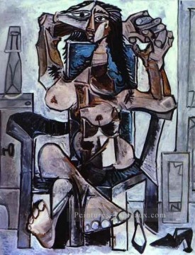 Femme nue assise II 1959 Cubisme Peinture à l'huile